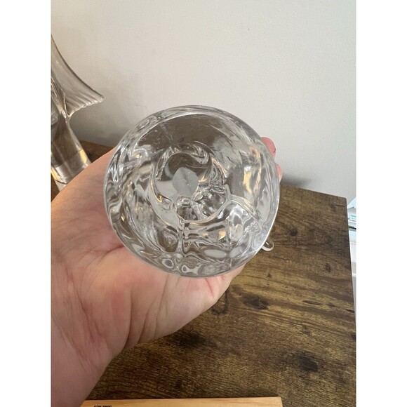 2 Vtg Clear 24% Lead Crystal Glass Angel Figurines  11”  & 9” Japan Christmas - Picture 4 of 16